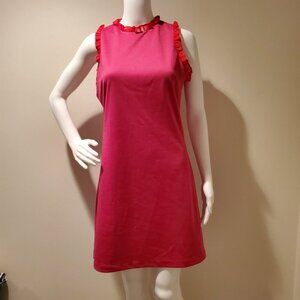 NWT Alexia Admor Blair Ruffle Trim Sheath Dress Pink Red S